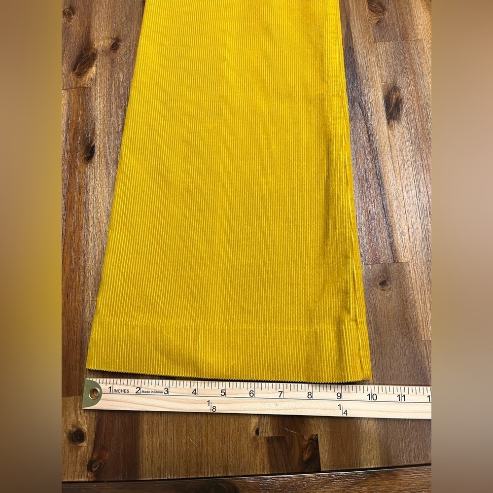 J Crew Retro Mid Rise City Fit Corduroy Pants Trousers Gold Flare Mustard size 2 - Picture 5 of 7